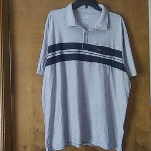 Vineyard Vines Mens Polo Shirt XXL Gray Striped Short Sleeve Casual